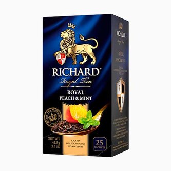 Richard Royal Peach & Mint, černý čaj (25 sáčků)