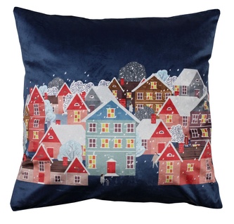Vánoční polštář LAND modrá 45x45 cm MyBestHome