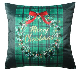 Vánoční polštář BOW zelená 45x45 cm MyBestHome