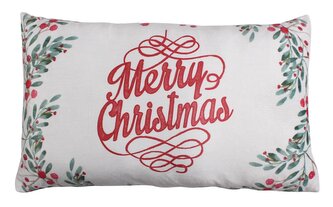 Vánoční polštář s výplní HOLLY bílá 30x50 cm, Mybesthome