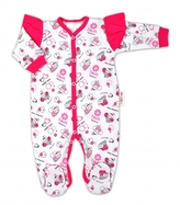 Baby Nellys Overálek Beruška s volánkem, zapínání uprostřed, bílý, vel. 62; 62 (2-3m)