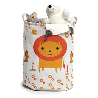 Textilní koš na hračky kulatý LION