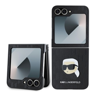 Karl Lagerfeld PU Saffiano Monogram Karl Head Zadní Kryt pro Samsung Galaxy Z Flip 6 Black Karl Lagerfeld PU Saffiano Monogram Karl Head Zadní Kryt pro Samsung Galaxy Z Flip 6 Black