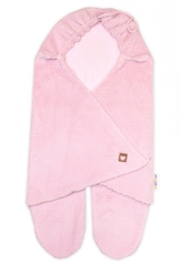 Chlupáčková zavinovačka s kapucí a nožičkama, pudrová
; 56/62 (0-3m)