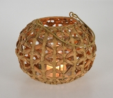 Proutěná lucerna s držadlem 15 cm natural