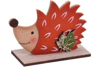 Dekorace ježek červený 8x11 cm