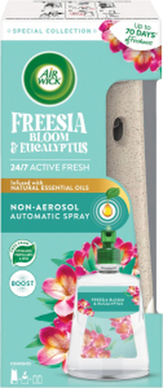 Air Wick Active Fresh Kvetoucí frézie a Eukalyptus automatický difuzér s náplní, 228 ml
