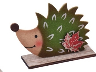 Dekorace ježek zelený 8x11 cm