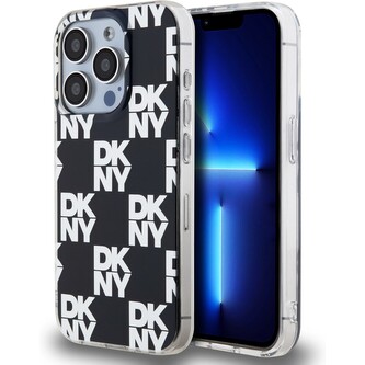DKNY PC/TPU Checkered Pattern kryt iPhone 15 Pro Max černý