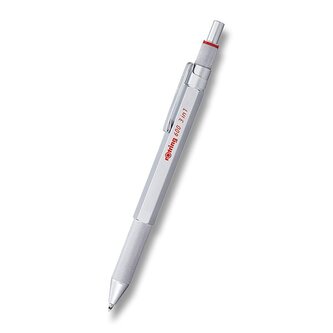 Kuličkové pero Multipen Rotring 600 Silver 3 v 1 3 barvy + mechanická tužka 0,5 mm Kuličkové pero Multipen Rotring 600 Silver 3 v 1 3 barvy + mechanická tužka 0,5 mm