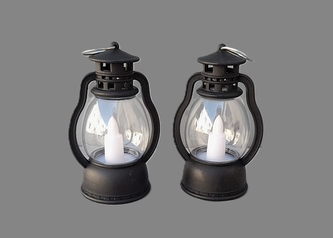 Lucerna černá LED kulatá