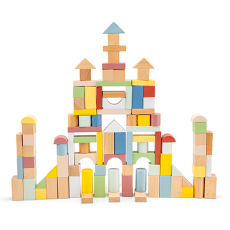 Dřevěné stavební kostky - 100 ks