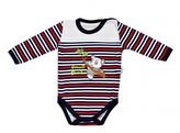 Body dlouhý rukáv Mamatti - Panda proužek; 80 (9-12m)