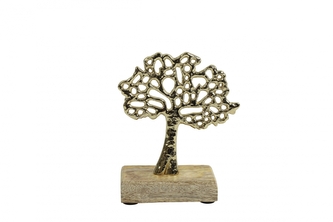 Kovový strom života Jarle zlatý 12x10x4 cm