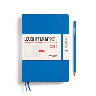 Leuchtturm1917 Weekly Planner & Notebook Medium (A5) 2025 Sky