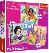 TREFL Puzzle Disney princezny: Vaina, Locika a Sněhurka 3v1 (20,36,50 dílků)