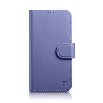 iCarer Wallet Case 2in1 etui iPhone 14 skórzany pokrowiec z klapką Anti-RFID jasnofioletowy (WMI14220725-LP)