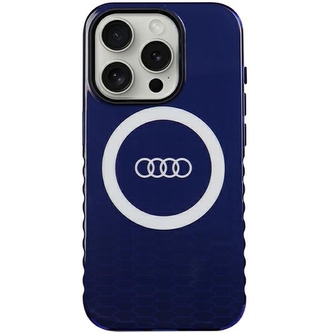 Etui Audi IML Big Logo MagSafe na iPhone 15 Pro - niebieskie