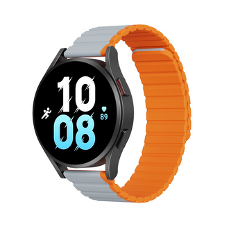 Uniwersalny magnetyczny pasek Samsung Galaxy Watch 3 45mm / S3 / Huawei Watch Ultimate / GT3 SE 46mm Dux Ducis Strap (22mm LD Version) - szaro-pomarańczowy