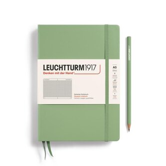 Leuchtturm1917 Zápisník Sage Medium A5 čtverečkovaný