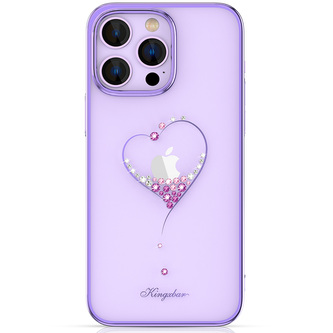 Etui silikonowe z kryształami Swarovski Kingxbar Wish Series do iPhone 14 Plus - fioletowe