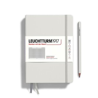 Leuchtturm1917 Zápisník Light Grey Medium A5 čtverečkovaný