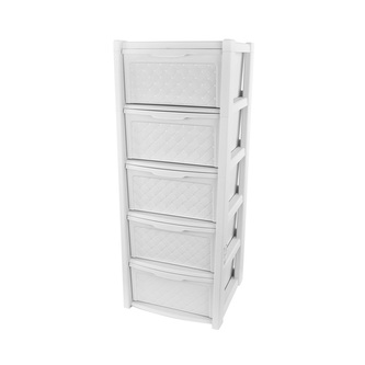 ARIANNA REGÁL 5 ŠUPLOVÝCH SKRÍNÍ 101.5X38.5X39CM KOL BÍLÝ (8025648)