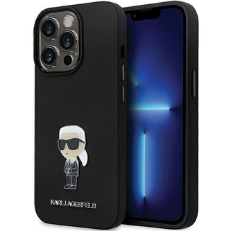 Etui Karl Lagerfeld Silicone Ikonik Metal Pin na iPhone 13 Pro / iPhone 13 - czarne