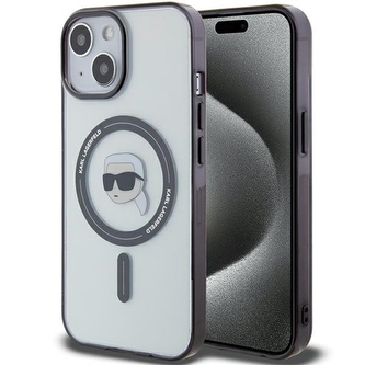 Etui Karl Lagerfeld IML Karl's Head MagSafe do iPhone 15 - przezroczyste