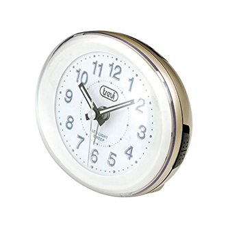 Budík Trevi, SL 3052/Gold, analogový, modré podsvícení, elektronický alarm, snooze, 1xAA
