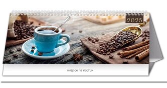 Kalendarz 2025 biurkowy tygodniowy kawa