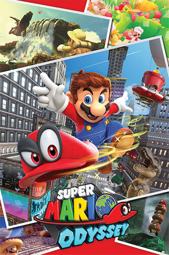 Plakát, Obraz - Super Mario Odyssey - Collage, 61 × 91.5 cm