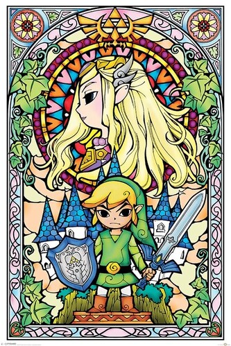Plakát, Obraz - Legend Of Zelda - Stained Glass, 61 × 91.5 cm