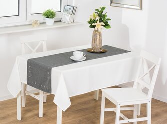 Vánoční ubrus - běhoun na stůl NATALE šedá 40x140 cm Mybesthome
