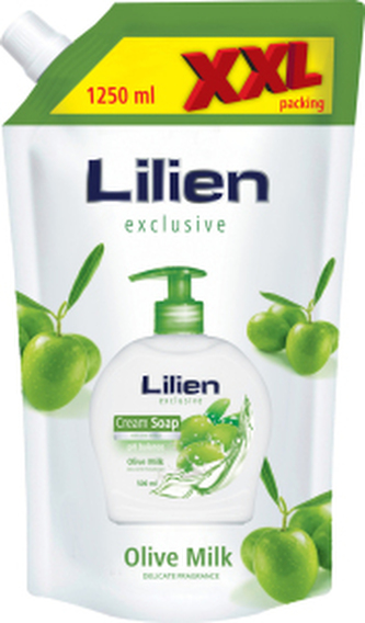 Lilien Olive Milk tekuté mýdlo, náhradní náplň, XXL balení, 1250 ml