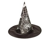 Kapelusz czarownicy czarny z pajęczyną 1szt