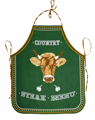 Zástěra kuchyňská, Steak Menu, zelená