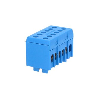 Můstek N 8+4 (svork.8x16mm2, 4x25mm2) krytý dvouřadý, IP20, modrý, 130A, na DIN /2020239