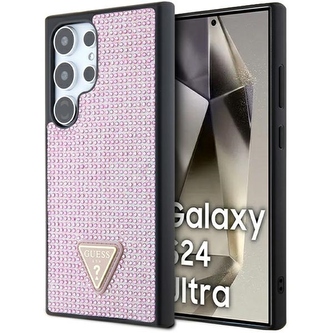 Etui Guess Rhinestone Triangle na Samsung Galaxy S24 Ultra - różowe