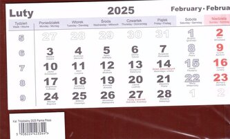 Kalendarz 2025 trójdzielny