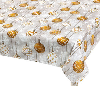 Ubrus  VÁNOCE - Vánoční koule zlatá - 100x100 cm