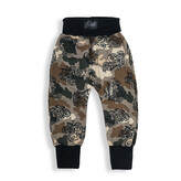 Dětské tepláky s vysokým pasem Čtyřkolky; Barva: hnědá; Velikost: 74