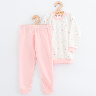 Dětské bavlněné pyžamko New Baby pink bear 116/122