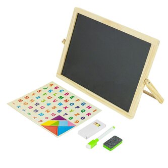 Dřevěná oboustranná tabule na křídu i fixy - sada