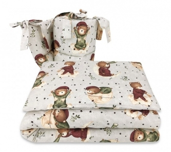 6-ti dílná výhod. sada s dárkem pro miminko, 135 x 100 cm, Teddy and Moon, béžová; 135x100