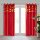 Vánoční dekorační závěs s kroužky NATALE I. červená 140x250 cm (cena za 1 kus) MyBestHome