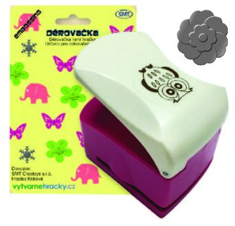 Děrovačka 32mm s embosing efektem - květ 4