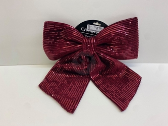 Mašle s flitry 30 cm červená