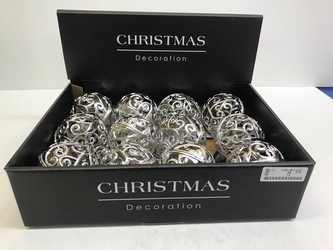 Závěsná vánoční ozdoba 9 cm stříbrná