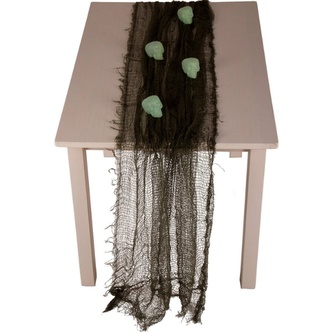 Halloweenská dekorace - stolová šerpa s lebkami